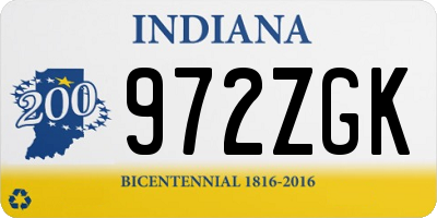 IN license plate 972ZGK