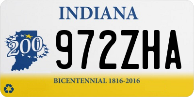 IN license plate 972ZHA
