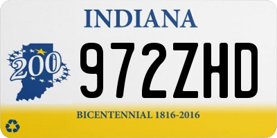 IN license plate 972ZHD