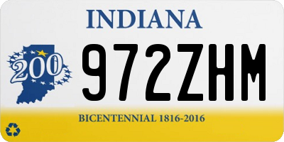 IN license plate 972ZHM
