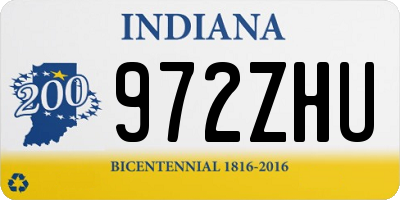 IN license plate 972ZHU