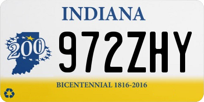 IN license plate 972ZHY