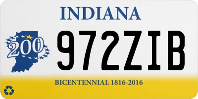 IN license plate 972ZIB