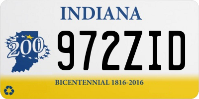IN license plate 972ZID