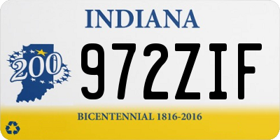 IN license plate 972ZIF