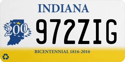 IN license plate 972ZIG