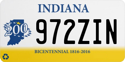 IN license plate 972ZIN