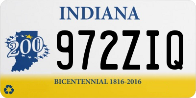 IN license plate 972ZIQ