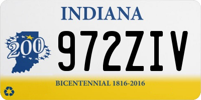 IN license plate 972ZIV