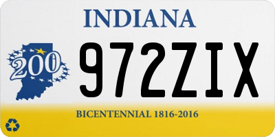 IN license plate 972ZIX