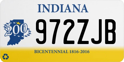 IN license plate 972ZJB