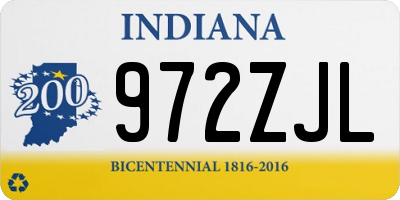 IN license plate 972ZJL