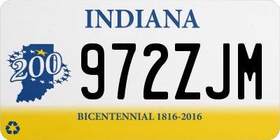 IN license plate 972ZJM
