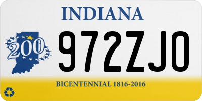 IN license plate 972ZJO
