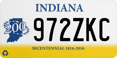 IN license plate 972ZKC