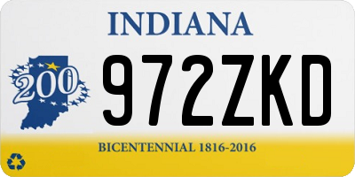 IN license plate 972ZKD