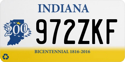 IN license plate 972ZKF