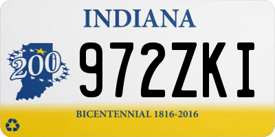 IN license plate 972ZKI