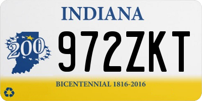 IN license plate 972ZKT