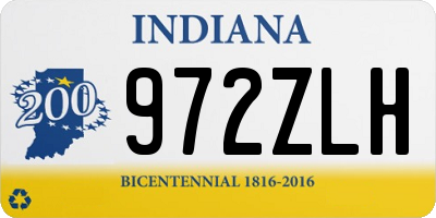 IN license plate 972ZLH