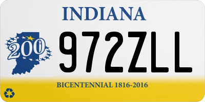IN license plate 972ZLL