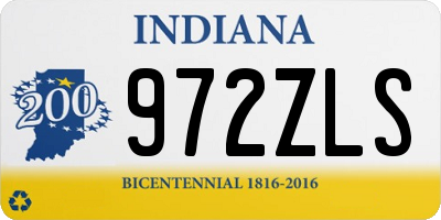 IN license plate 972ZLS