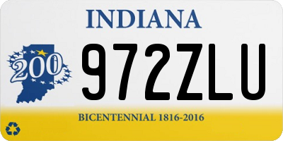 IN license plate 972ZLU
