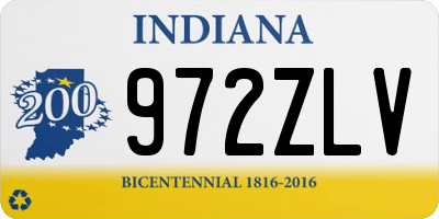 IN license plate 972ZLV
