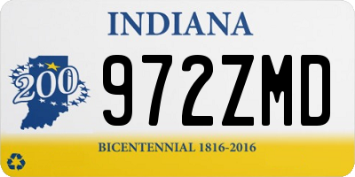 IN license plate 972ZMD
