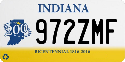 IN license plate 972ZMF