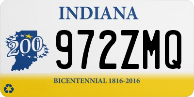 IN license plate 972ZMQ