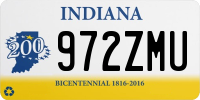 IN license plate 972ZMU