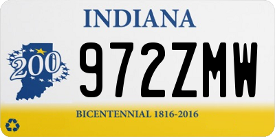 IN license plate 972ZMW