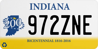 IN license plate 972ZNE