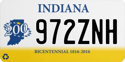 IN license plate 972ZNH