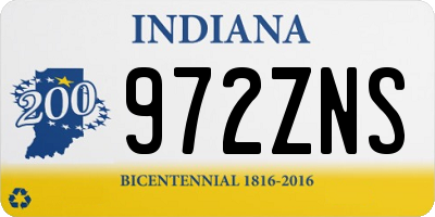IN license plate 972ZNS