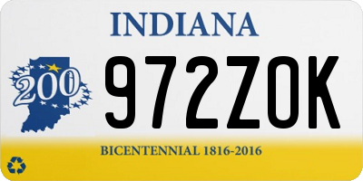 IN license plate 972ZOK