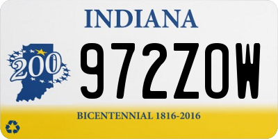 IN license plate 972ZOW