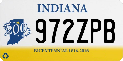 IN license plate 972ZPB