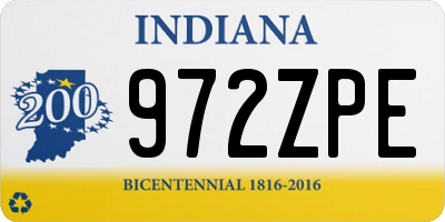 IN license plate 972ZPE