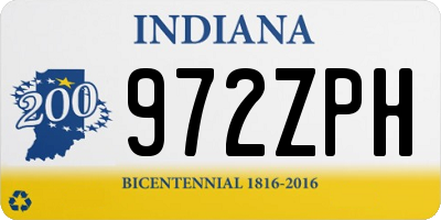IN license plate 972ZPH