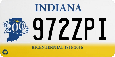 IN license plate 972ZPI