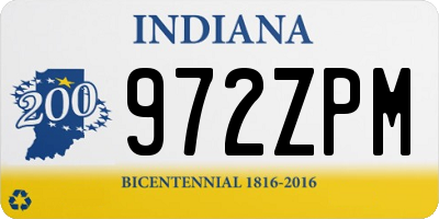 IN license plate 972ZPM