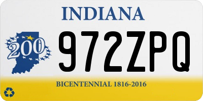 IN license plate 972ZPQ