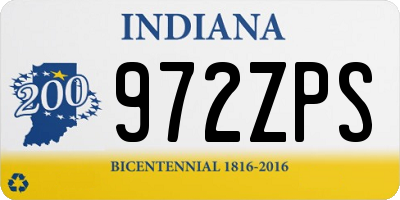 IN license plate 972ZPS