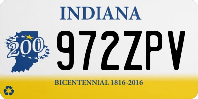 IN license plate 972ZPV