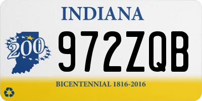 IN license plate 972ZQB