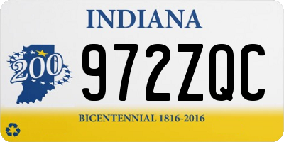 IN license plate 972ZQC