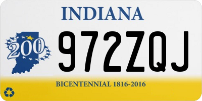 IN license plate 972ZQJ