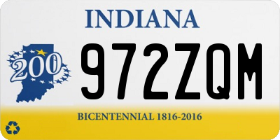 IN license plate 972ZQM